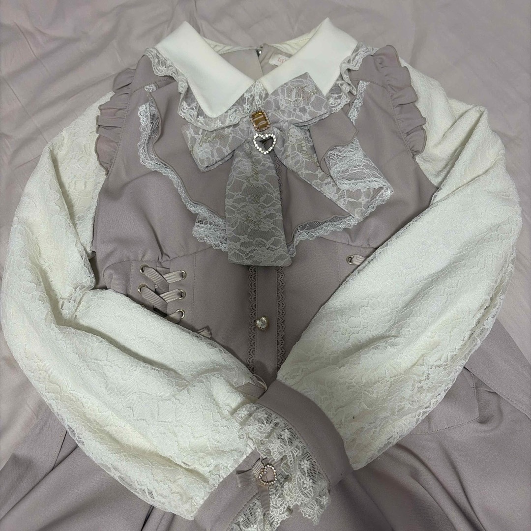 LIZLISA ラッフルリボンセットアップ長袖