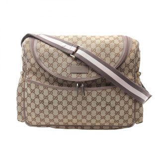 グッチ GUCCI マザーズバッグ GGキャンバス ショルダーバッグ バッグ キャンバス レザー レディース ベージュ系 / ブラウン系 123326 【中古】