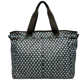 LESPORTSAC(レスポートサック) ショルダーバッグ - ダークブラウン×ライトブルー マザーズバッグ/ドット柄