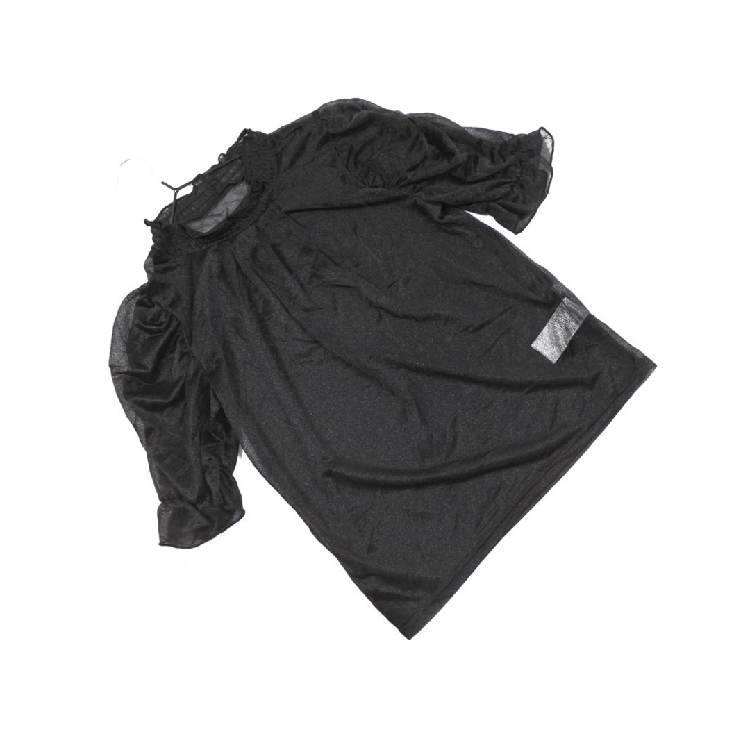 axes femme アクシーズファム ギャザー ラメ 半袖 カットソー sizeF/黒 ■◆ レディース没有明显的损伤或污渍