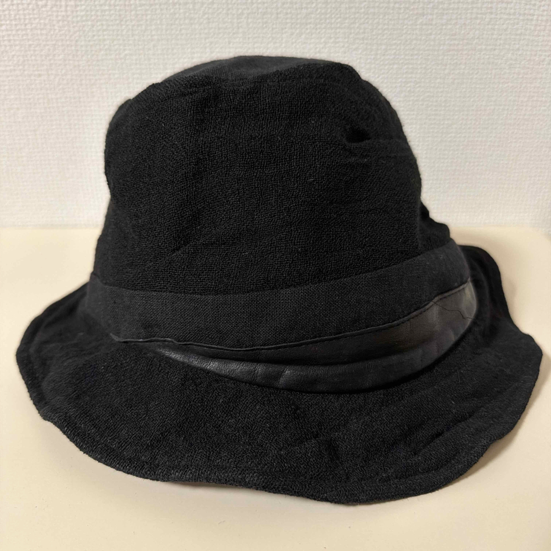 ca4la カシラ　ブラック　ハット　コットン　リネン　レザー有些许损伤或污渍
