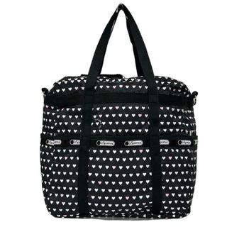LESPORTSAC(レスポートサック) ボストンバッグ美品 - 黒×白×ピンク ハート/本体ロックなし