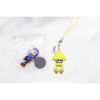skr/ スプラトゥーン3 フスカ フィギュア イカ キーホルダー イエロー 2点