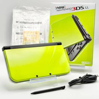 【上画面IPS】Newニンテンドー3DS LL ライム×ブラック 箱付き