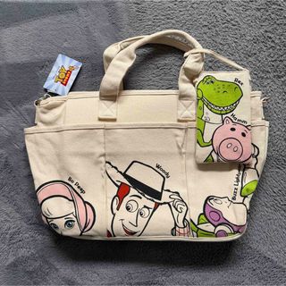 【新品】 トートバッグ　トイストーリー　toystory マザーズバッグ　大容量　オシャレ　ベージュ　トート　鞄