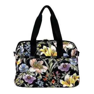 LESPORTSAC(レスポートサック) ボストンバッグ 黒×白×マルチ 花柄