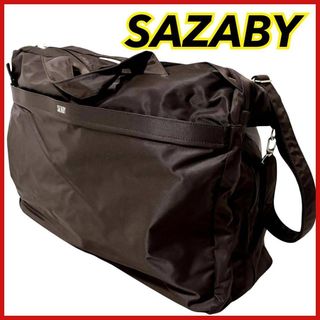 サザビー SAZABY ボストンバッグ ガーメントバッグ 2way ナイロン ブラウン ショルダーストラップ付 レディース メンズ