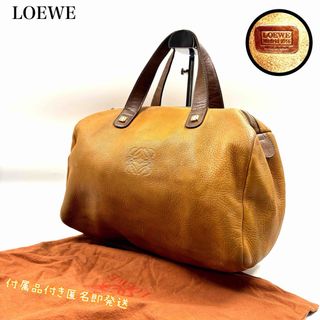 ○入手困難　ロエベ LOEWE ミニボストンバッグ アナグラム レザー ブラウン