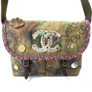 シャネル グラフィティ・オン・ザ・パビメント ショルダーバッグ メッセンジャーバッグ キャンバス CHANEL 正規品【鑑定済み】