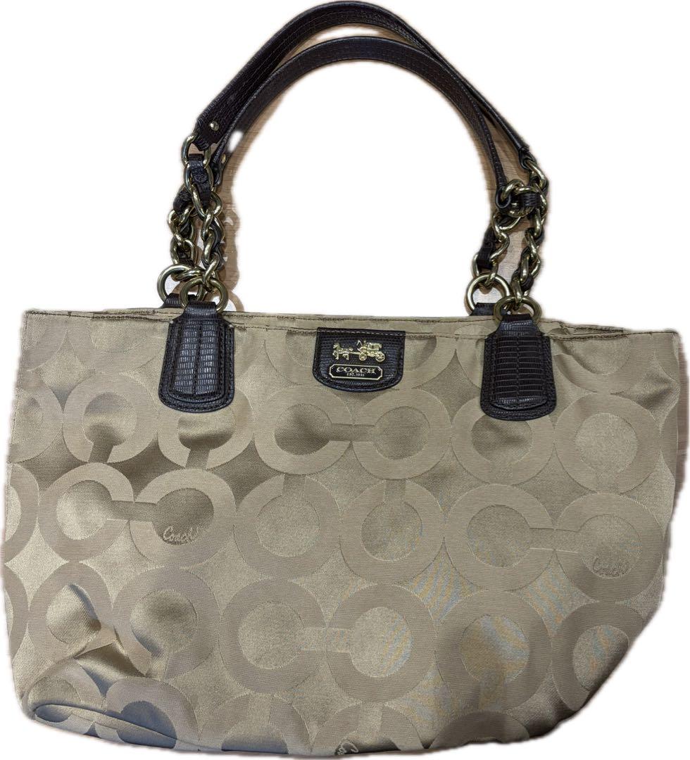 Coach ベージュ ロゴトートバッグCOACH;有些许损伤或污渍