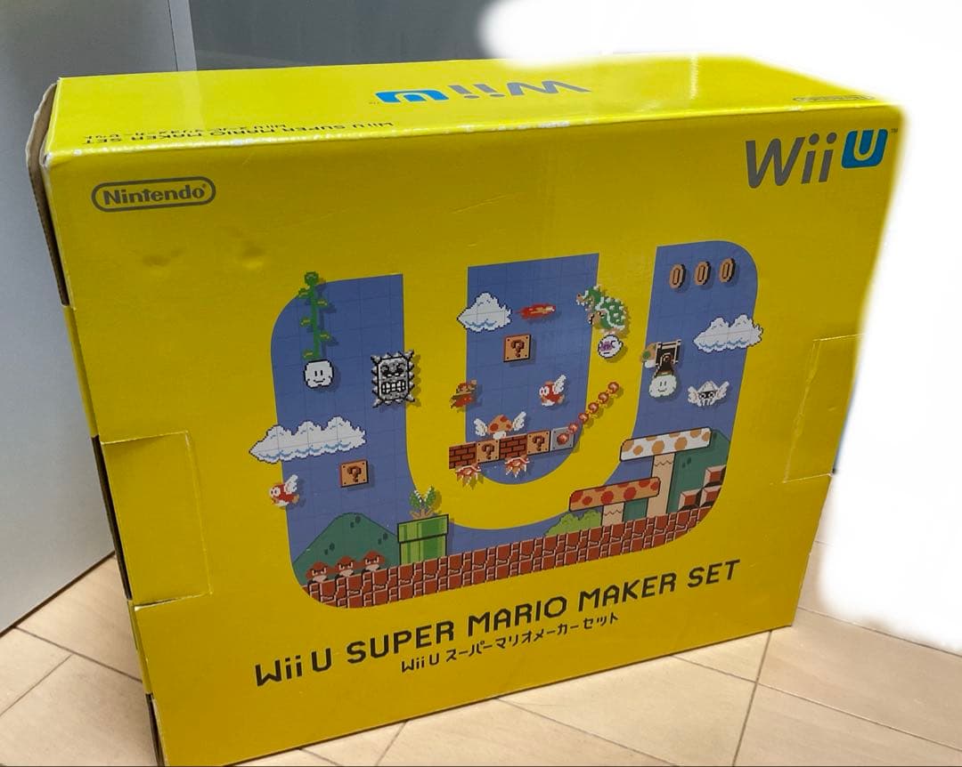 箱有 WiiU本体 スーパーマリオメーカーセット　32GB SHIROWii U;有些许损伤或污渍