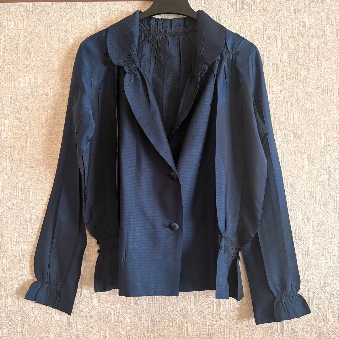 ISSEY MIYAKE ネイビー テーラードジャケット