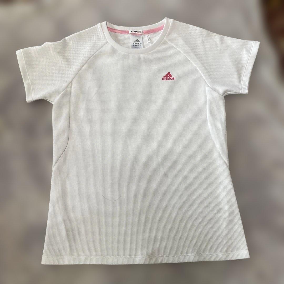 adidas CLIMALITE Tシャツ ホワイト ピンク