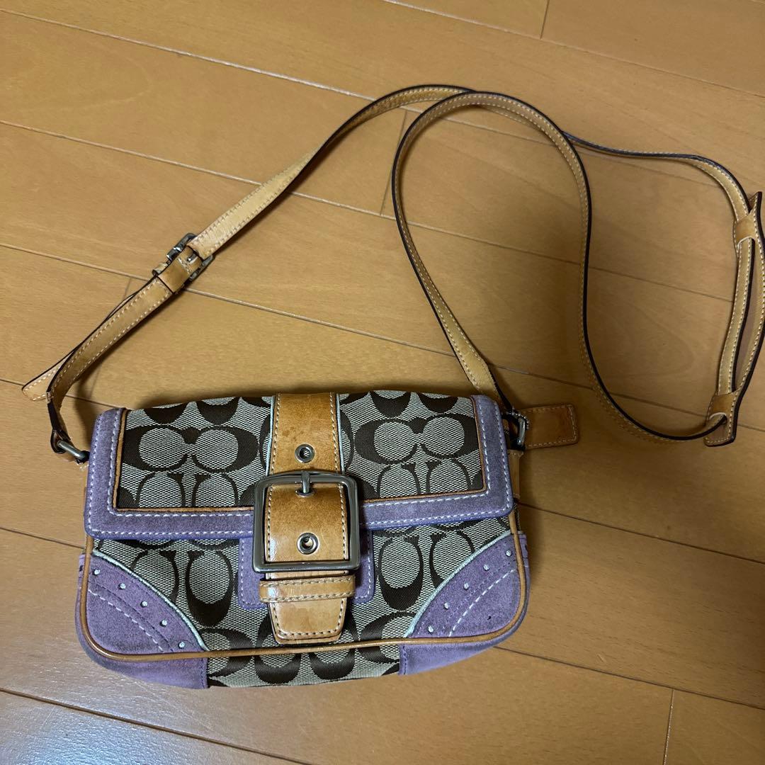 Coach ショルダーバッグ ブラウン/パープル/ベージュCOACH;没有明显的损伤或污渍
