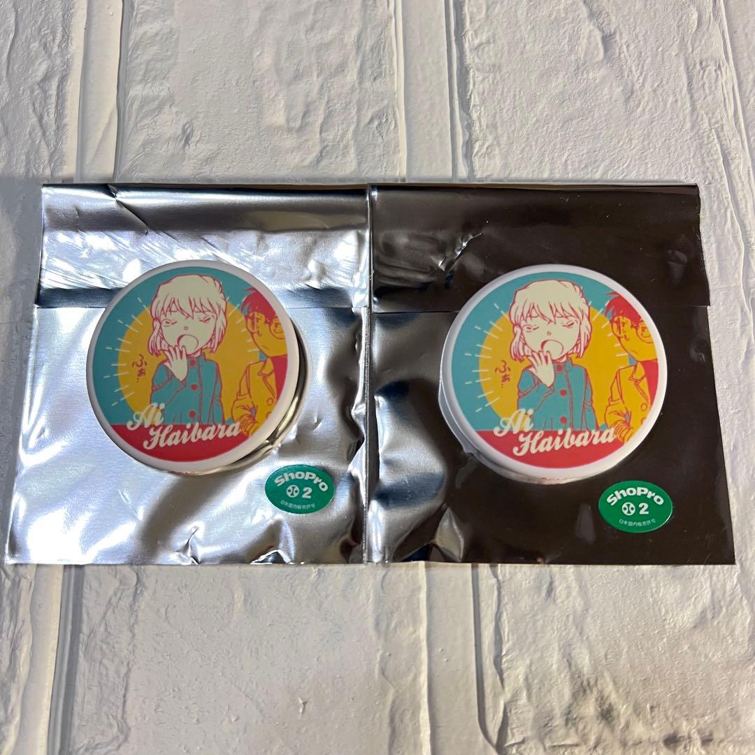 【灰原哀】缶バッジ　パステル　2個　コナン探偵社　青山剛昌ふるさと館　限定接近未使用
