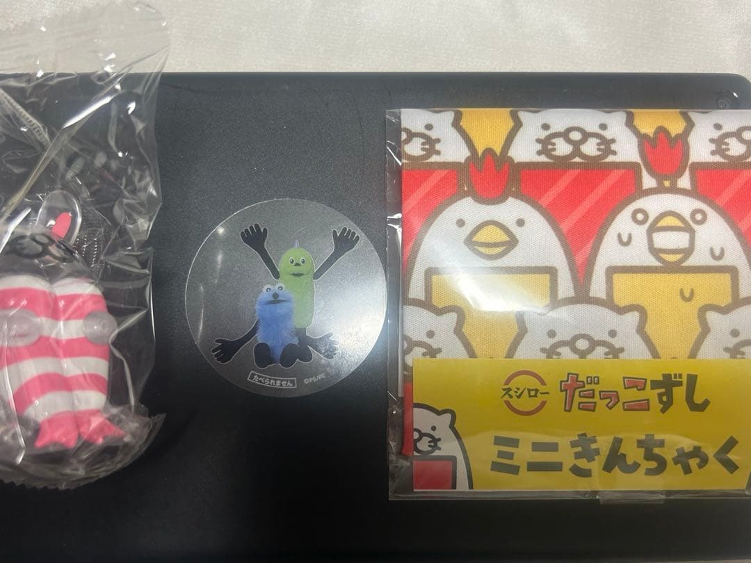 スシロー スンスン クリアピック　巾着　だっこずし　ビーズ入りマスコット