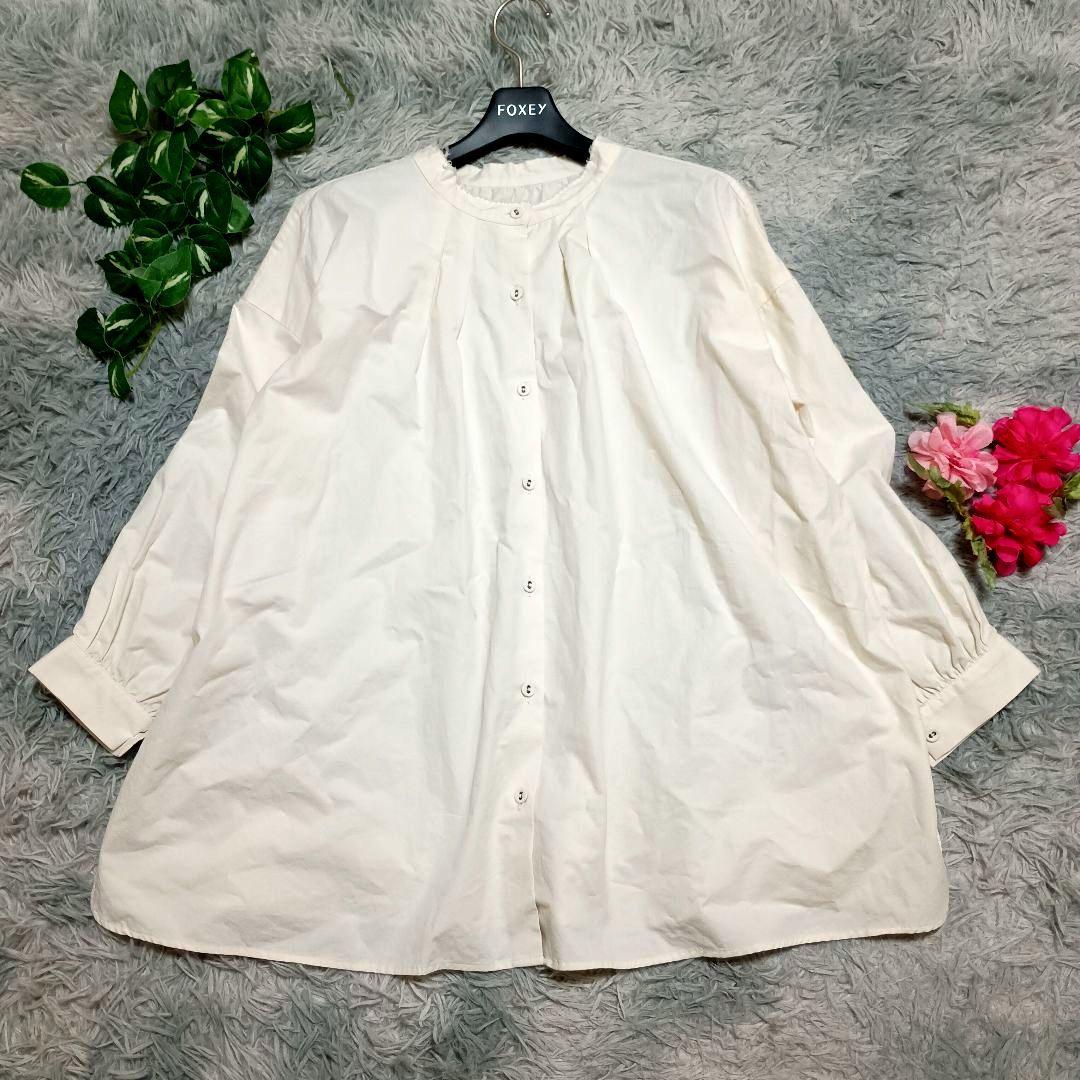 【genten】ゲンテン 日本製 バックタック バンドカラーシャツ 白 38genten;没有明显的损伤或污渍