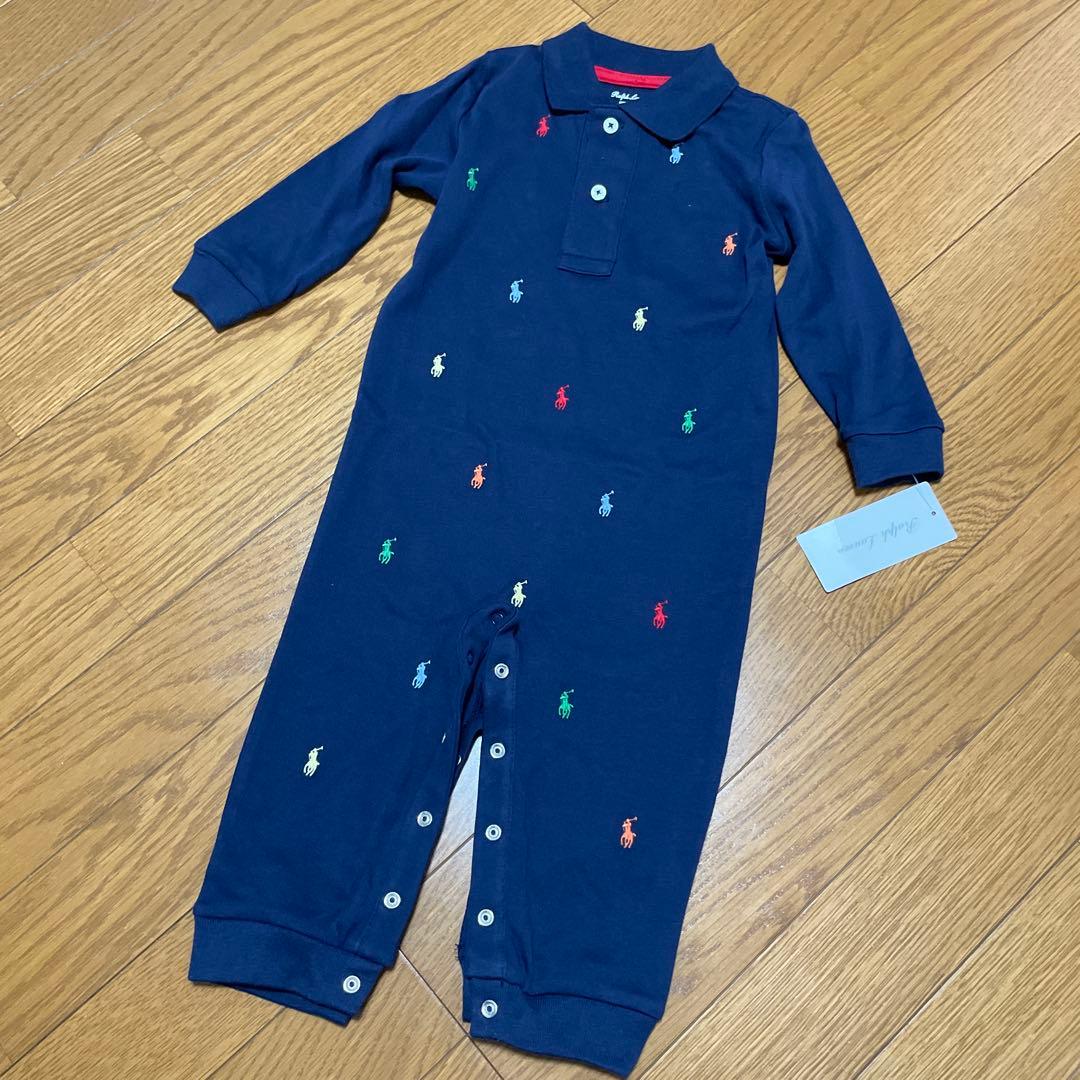 新品 Ralph Lauren ポロロンパース ネイビーRalph Lauren;没有明显的损伤或污渍