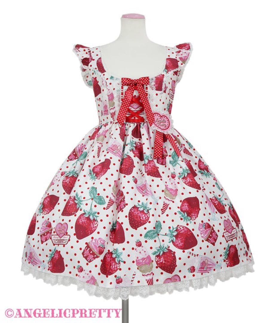 strawberry dinner ワンピース　カチューシャセット　シロ