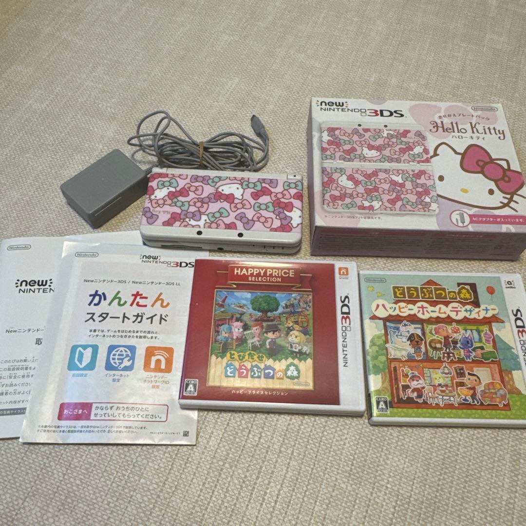 ハローキティ　NEW ニンテンドー3DS＋とび森.ハピホームアカデミーカセットNintendo 3DS;没有明显的损伤或污渍