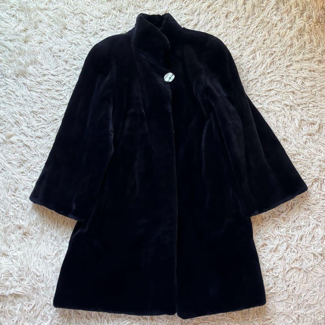 極美品 シェアードミンク 毛皮コート リアルファー ロング丈 F レディースVINTAGE;没有明显的损伤或污渍