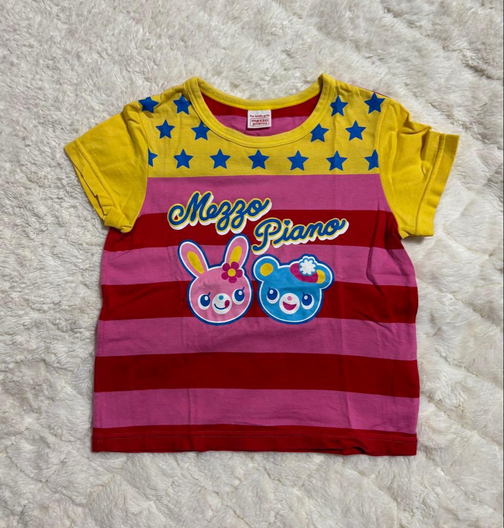 mezzo piano Tシャツ ボーダー ミミポポちゃん 平成レトロ 120mezzo piano;没有明显的损伤或污渍