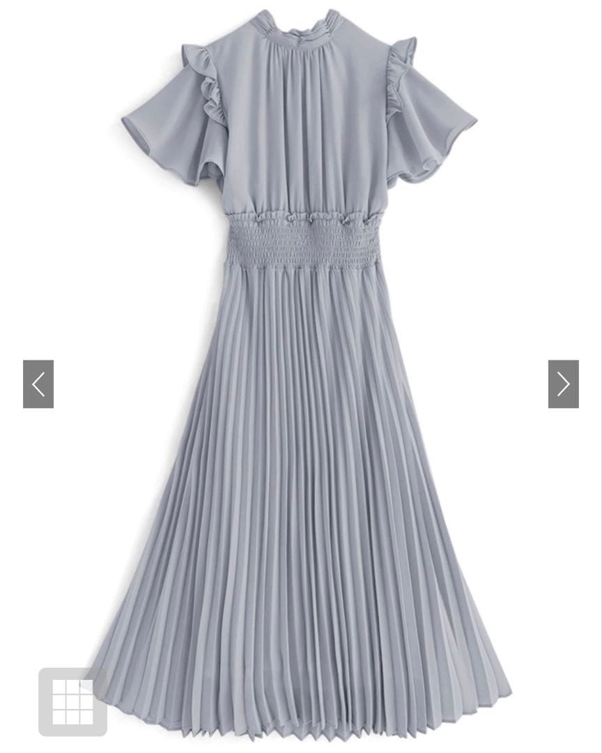 GRL バックリボンフリルスリーブプリーツワンピース新品[al142]