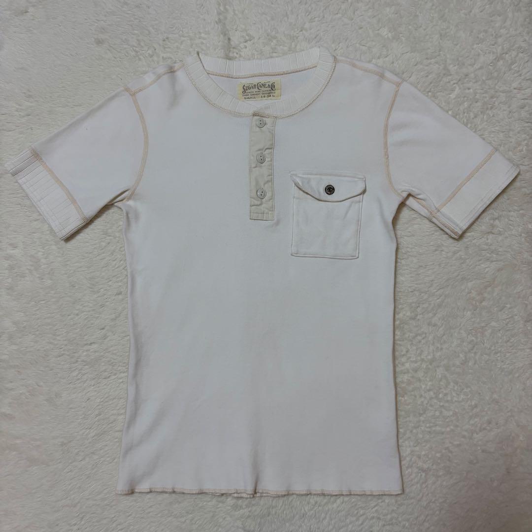 SUGAR CANE & CO. ホワイト Tシャツ SSugar Cane;接近未使用