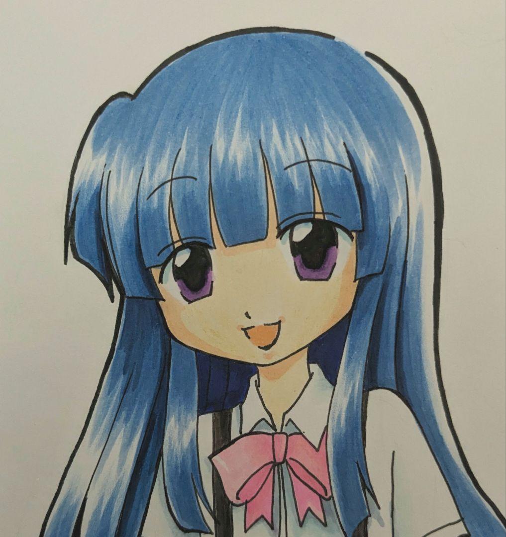 手描きイラスト　古手梨花　ファンアート