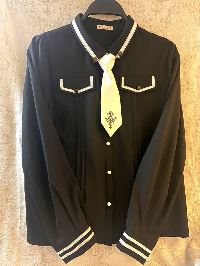 axes femme アクシーズファム ミリタリー風ブラウス ブラックaxes femme;没有明显的损伤或污渍