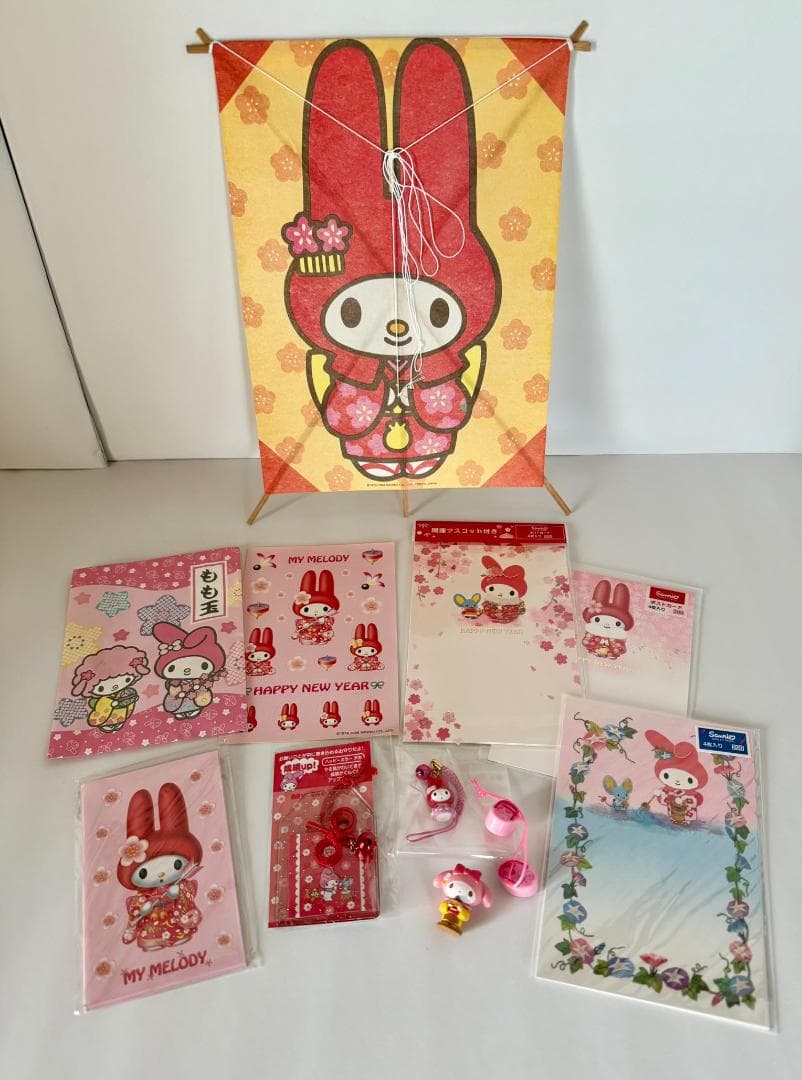 マイメロディ 和風グッズ まとめ 非売品 凧 根付 マスコット ポストカード没有明显的损伤或污渍