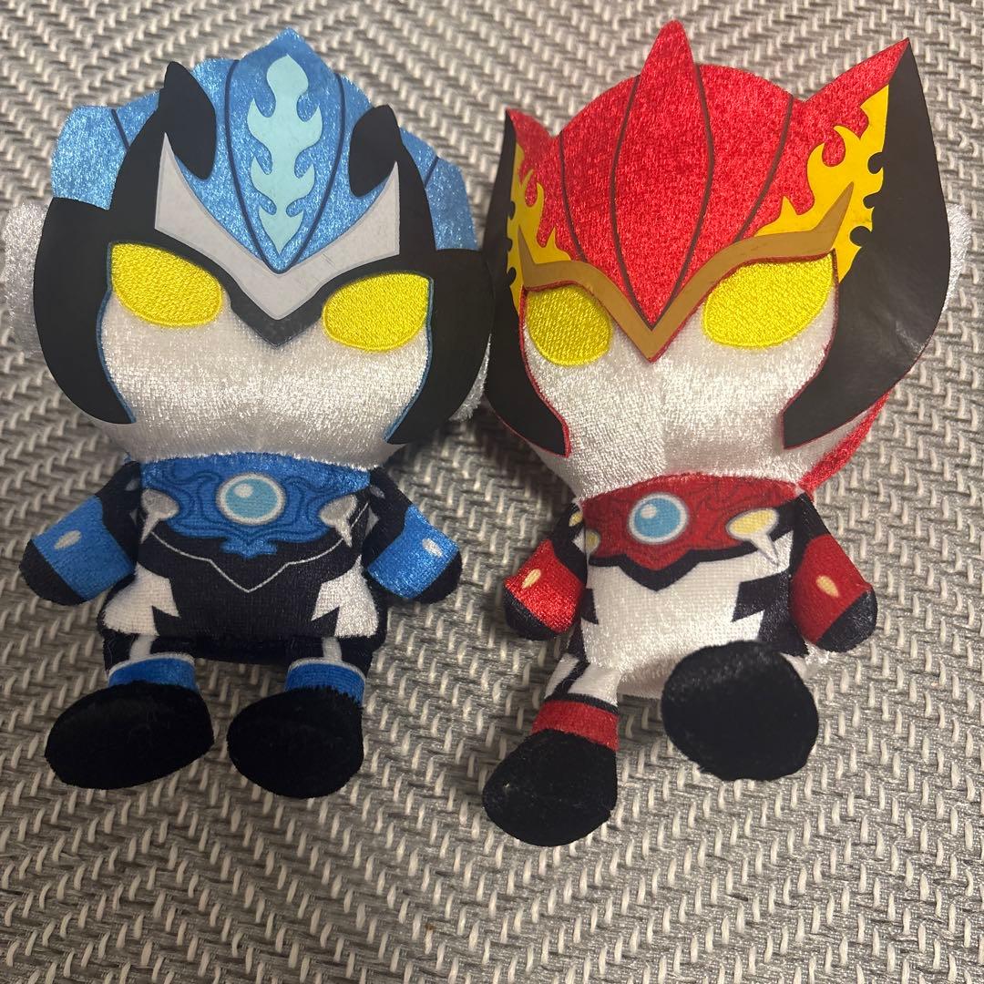 miniぬいぐるみ ウルトラマンロッソフレイム/ウルトラマンブルアクア　セット接近未使用