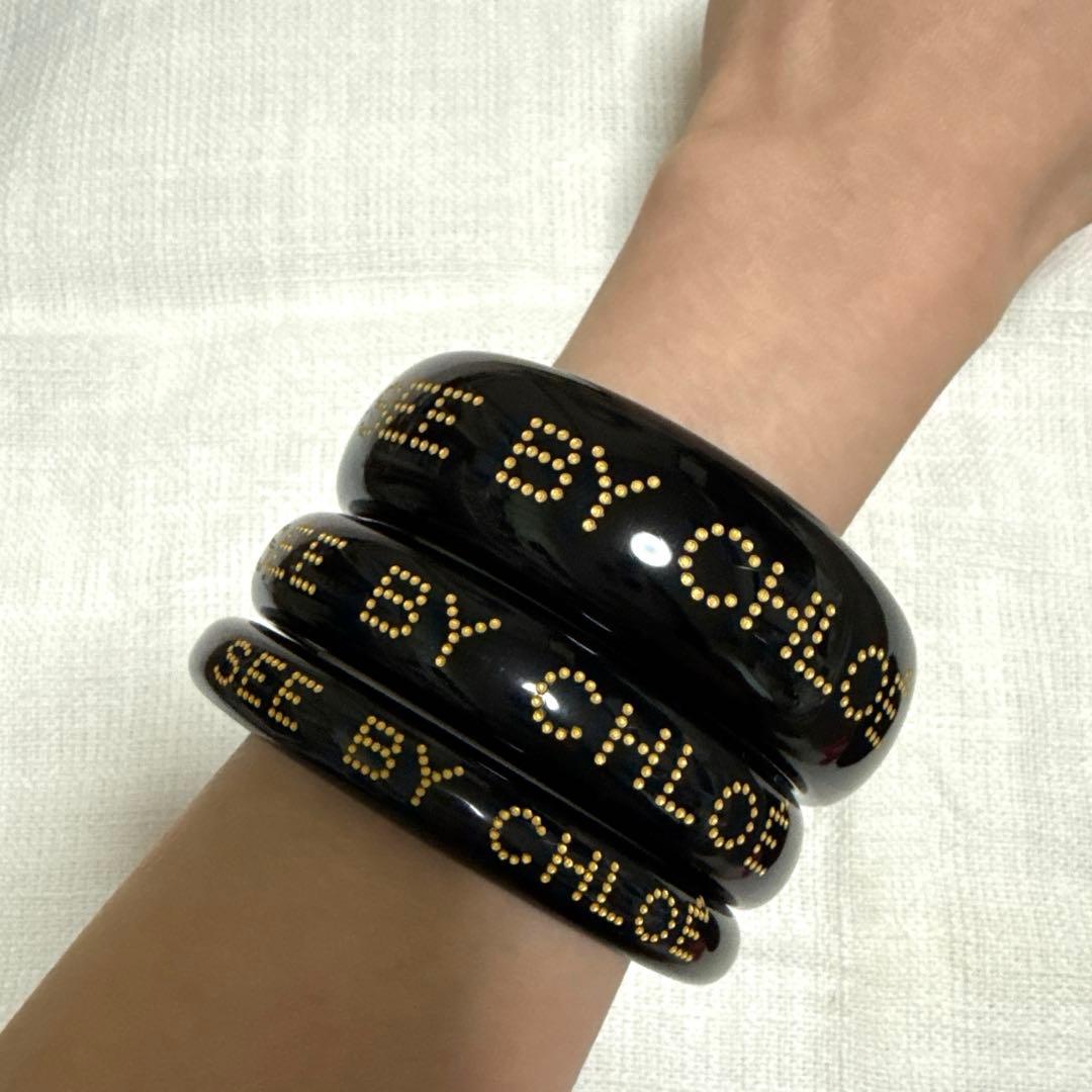 SEE BY CHLOE ロゴ入りブレスレット ブラック