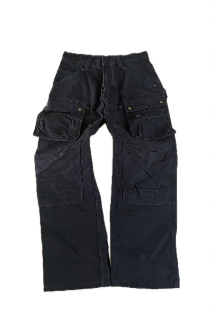 【USA製00’s 】カーハート•カーゴ・ダブルニーペインターパンツBLKCarhartt;没有明显的损伤或污渍
