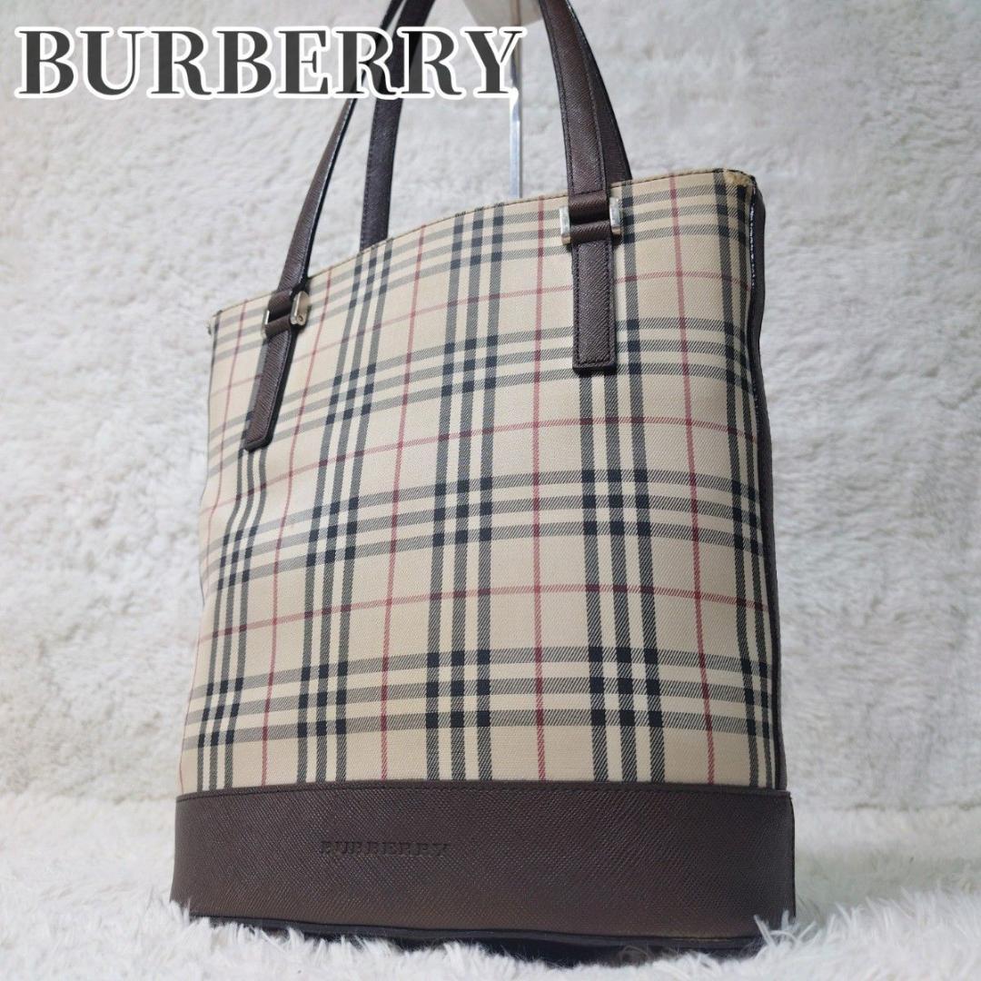 BURBERRY ノヴァチェック トートバッグ ハンドバッグ バケツ型 レザーBURBERRY;有些许损伤或污渍