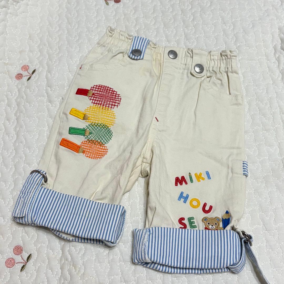 ミキハウス　80cm 刺繍デザインパンツ