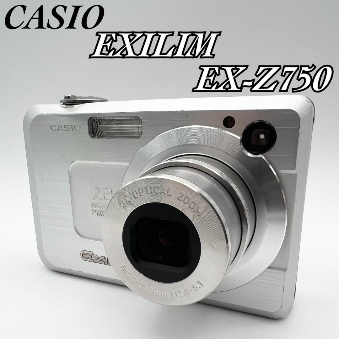 【完動品】CASIO EXILIM EX-Z750 コンデジ シルバー 動作確認CASIO;没有明显的损伤或污渍