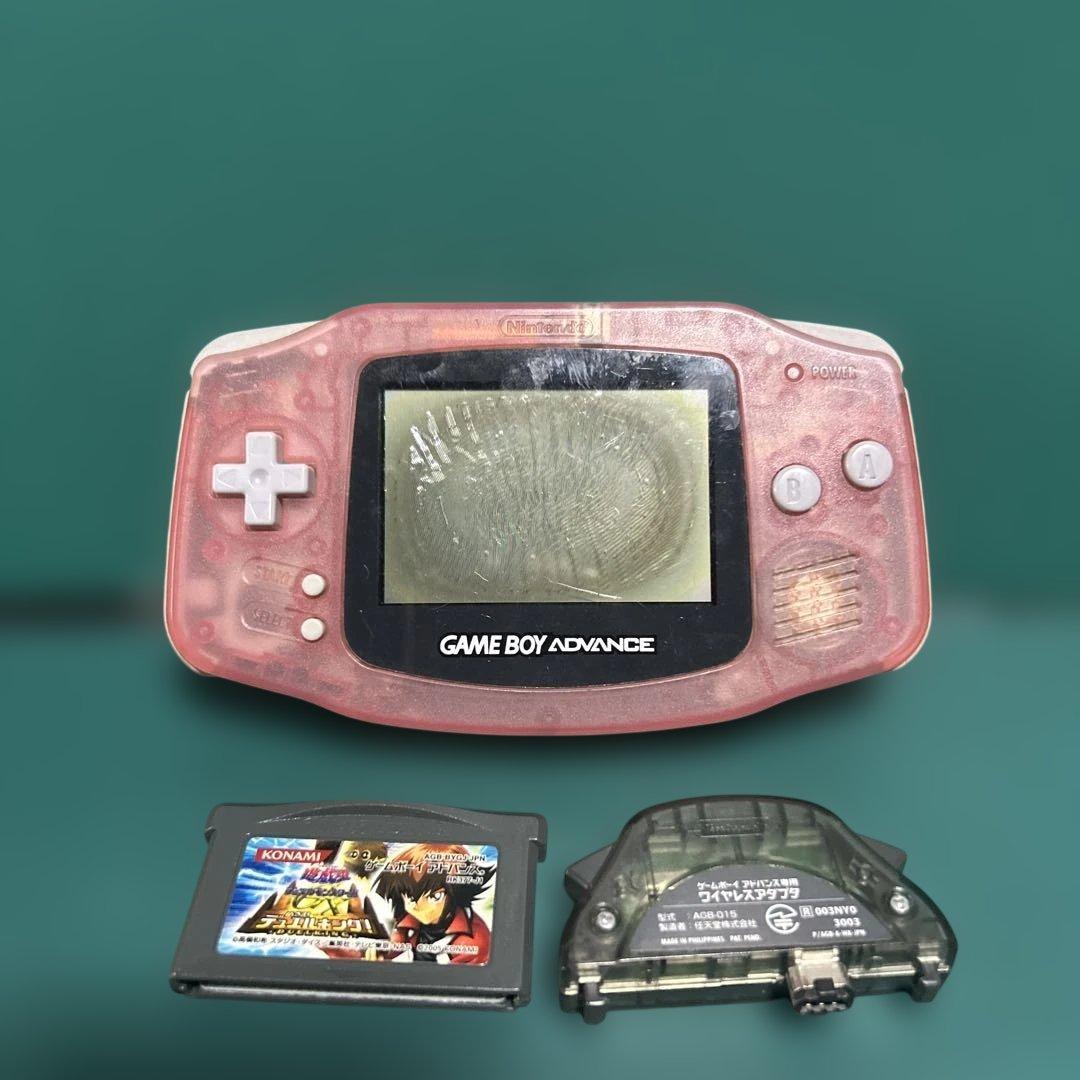 〘ジャンク品〙ゲームボーイアドバンス 本体 ピンク ワイヤレスアダプタ付