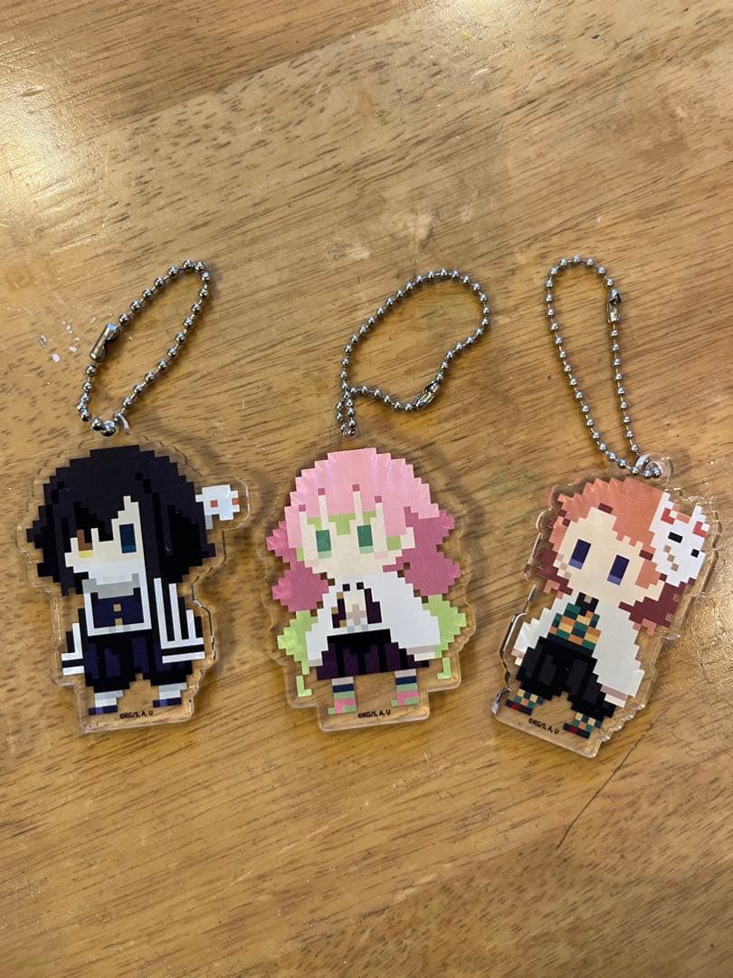 鬼滅の刃 ドット絵 アクリルキーホルダー 3種セット