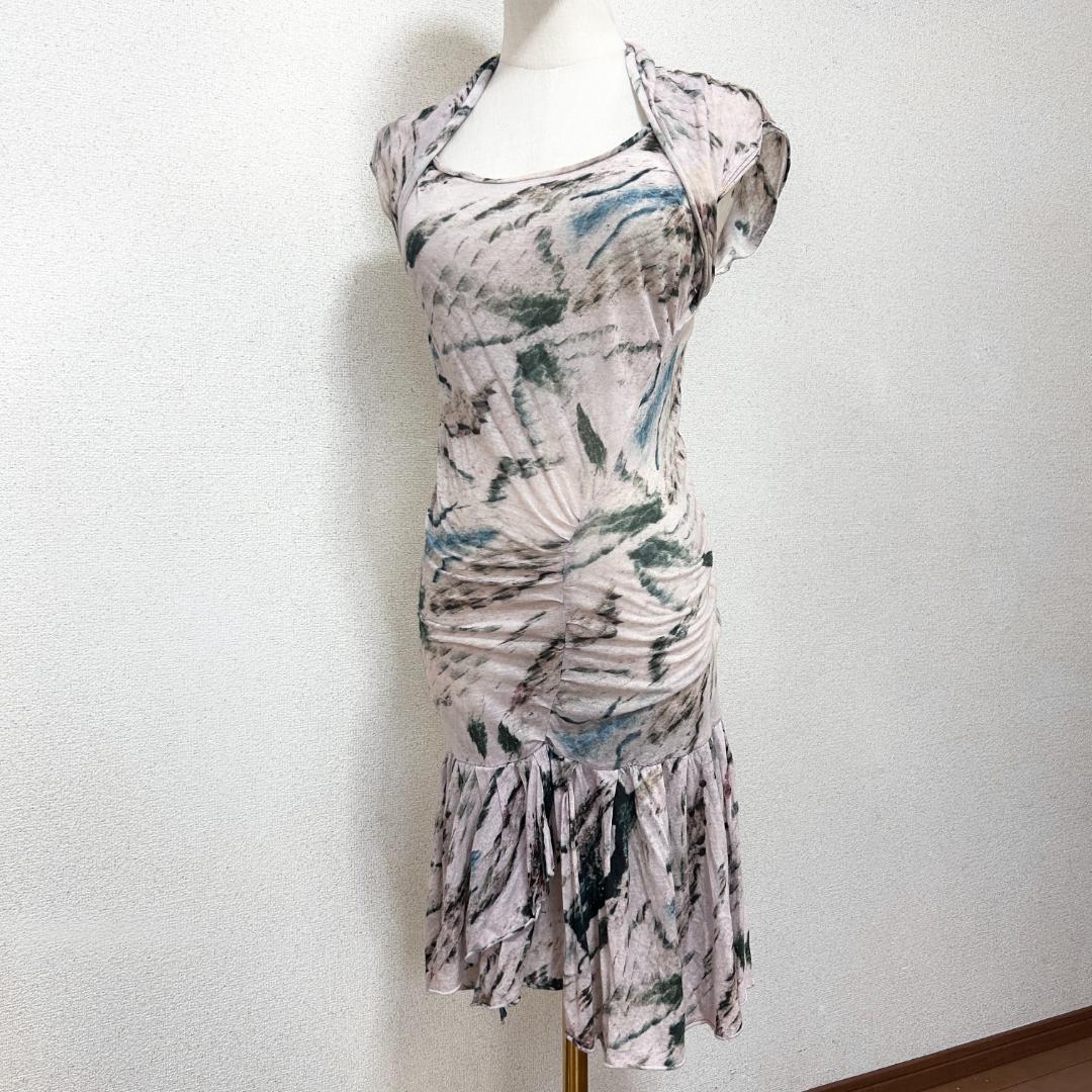 C558 ポルトガル製 ISABEL MARANT タイトワンピース 総柄 SISABEL MARANT;有些许损伤或污渍