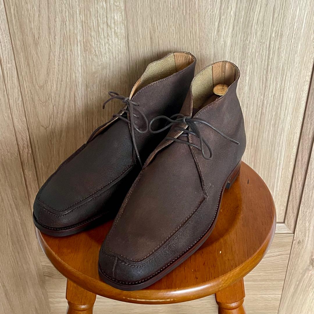 クロケット&ジョーンズ　バケッタレザー　チャッカーブーツ　6ECROCKETT&JONES;没有明显的损伤或污渍