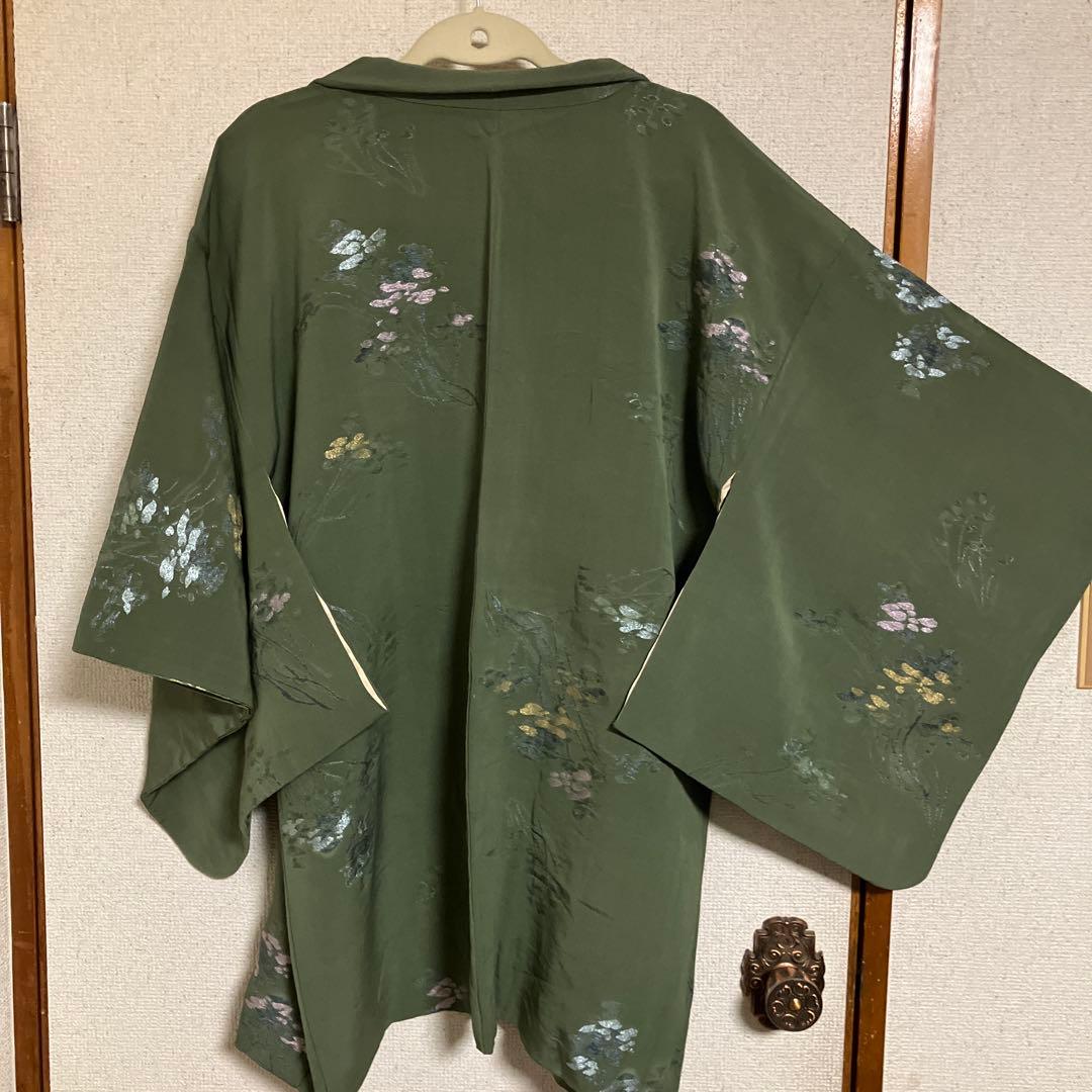 レトロモダン希少抹茶色長羽織り没有明显的损伤或污渍