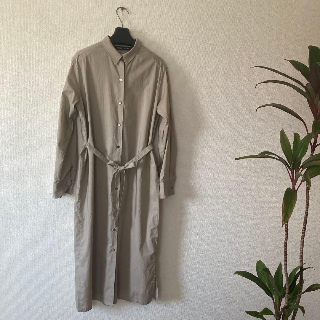 mizuiroind シャツワンピース ベージュ　cotton 100%mizuiroind;接近未使用