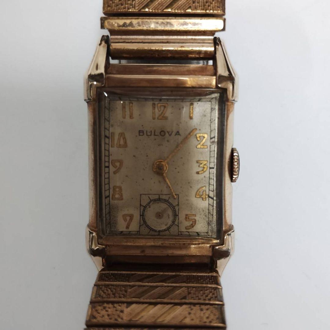 Bulova ブローバ 18GF アンティーク腕時計男女兼用