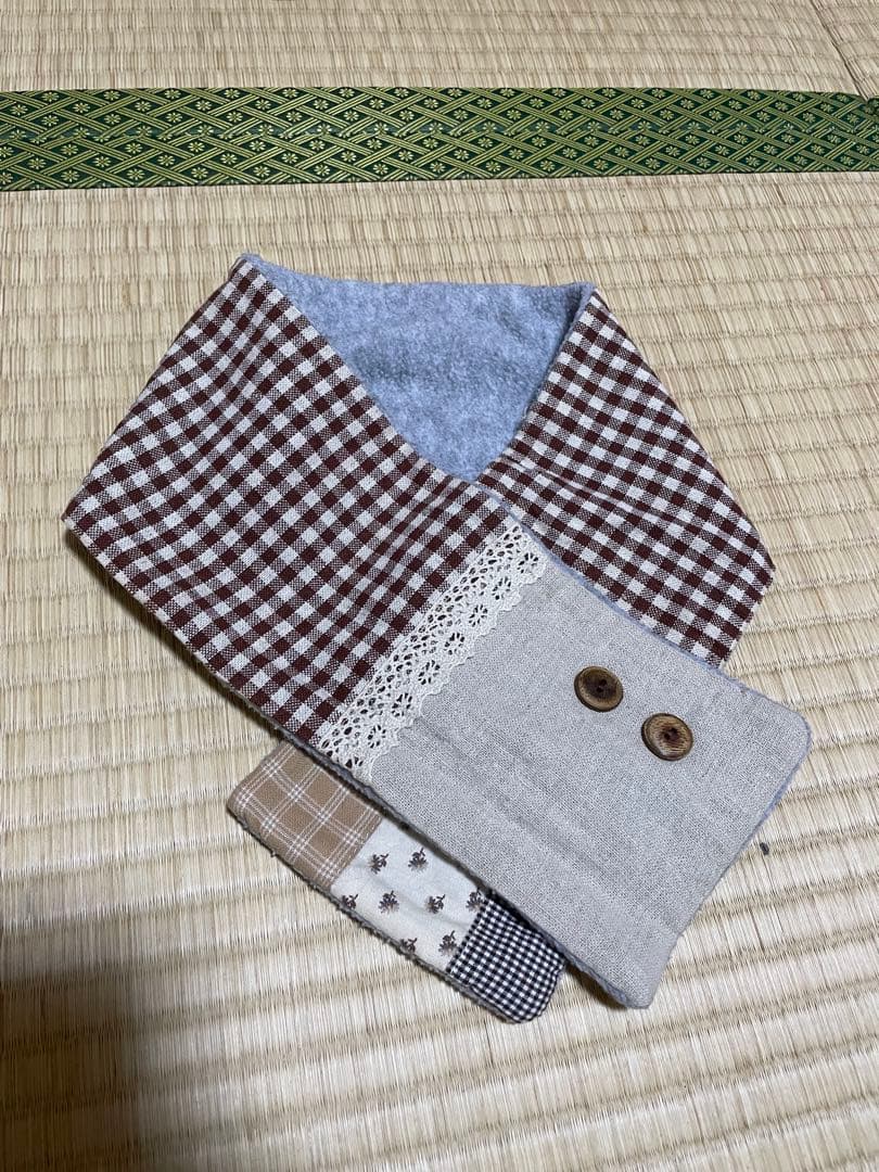 ブラウン系チェック柄マフラー