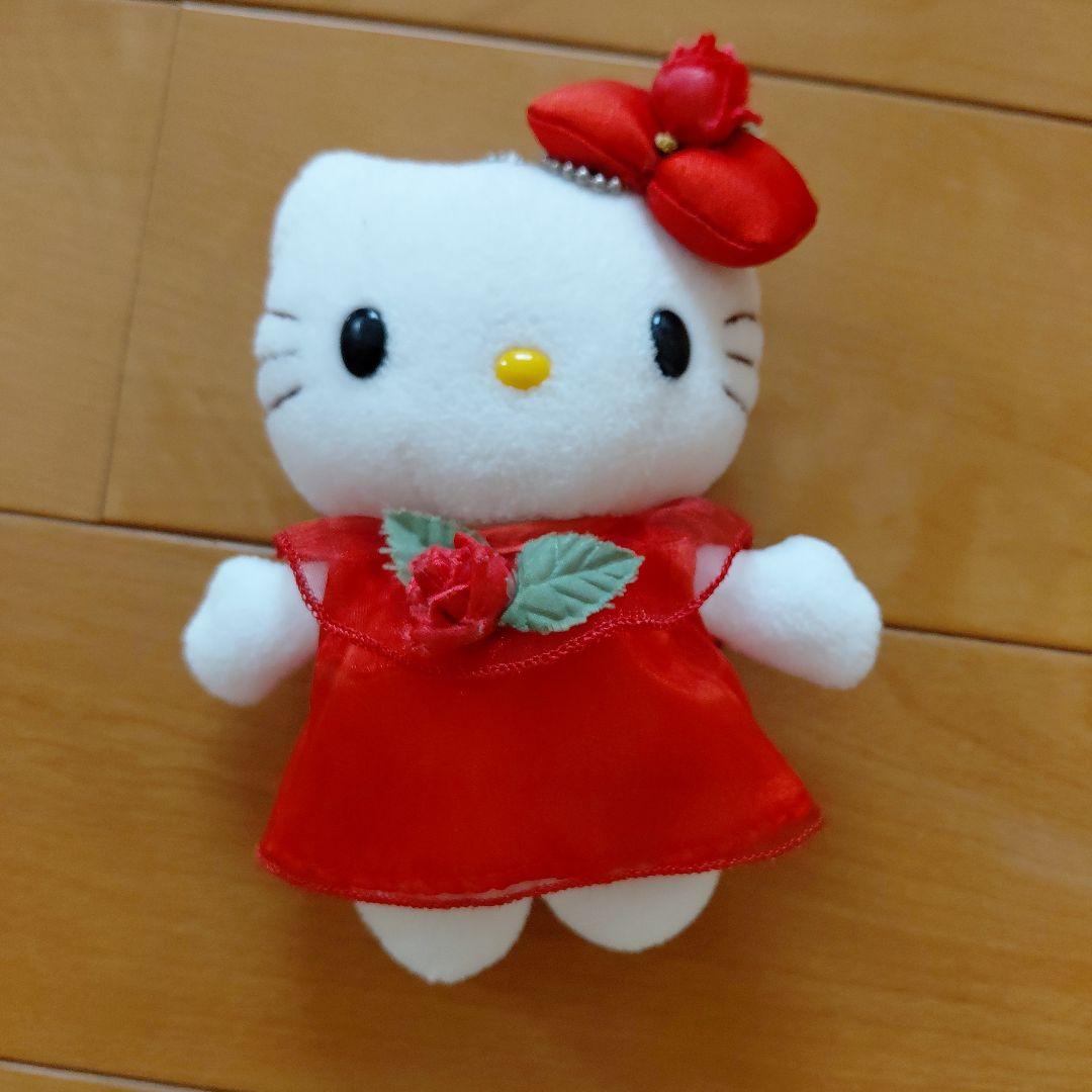 ハローキティ マスコット 赤いドレス 薔薇没有明显的损伤或污渍
