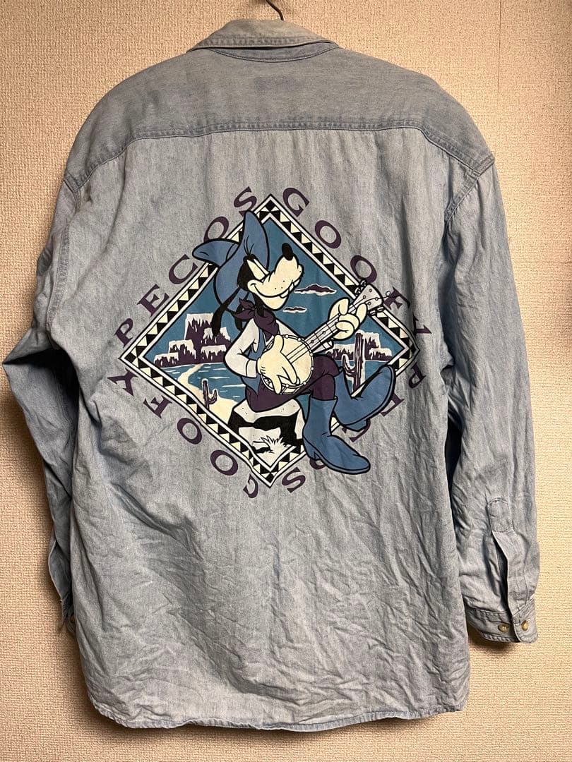 グーフィー デニムシャツDisney;有些许损伤或污渍