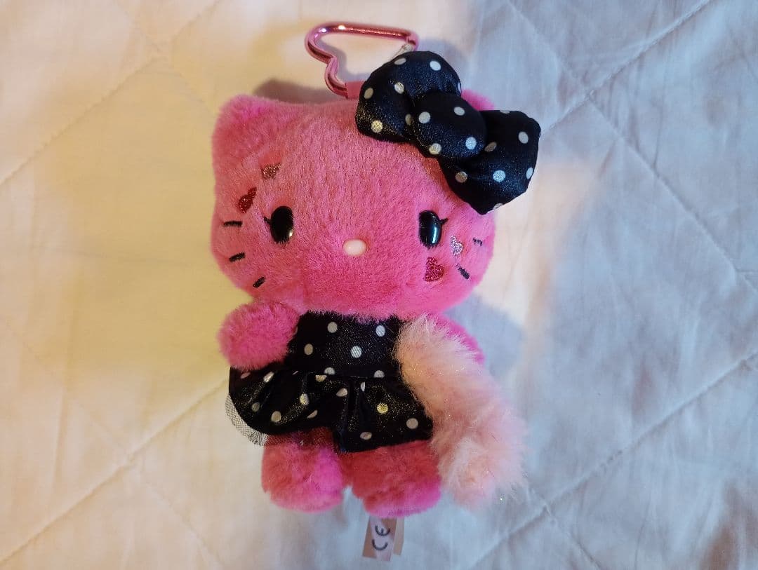 ハローキティ ぬいぐるみ マスコット ピンク ドット柄