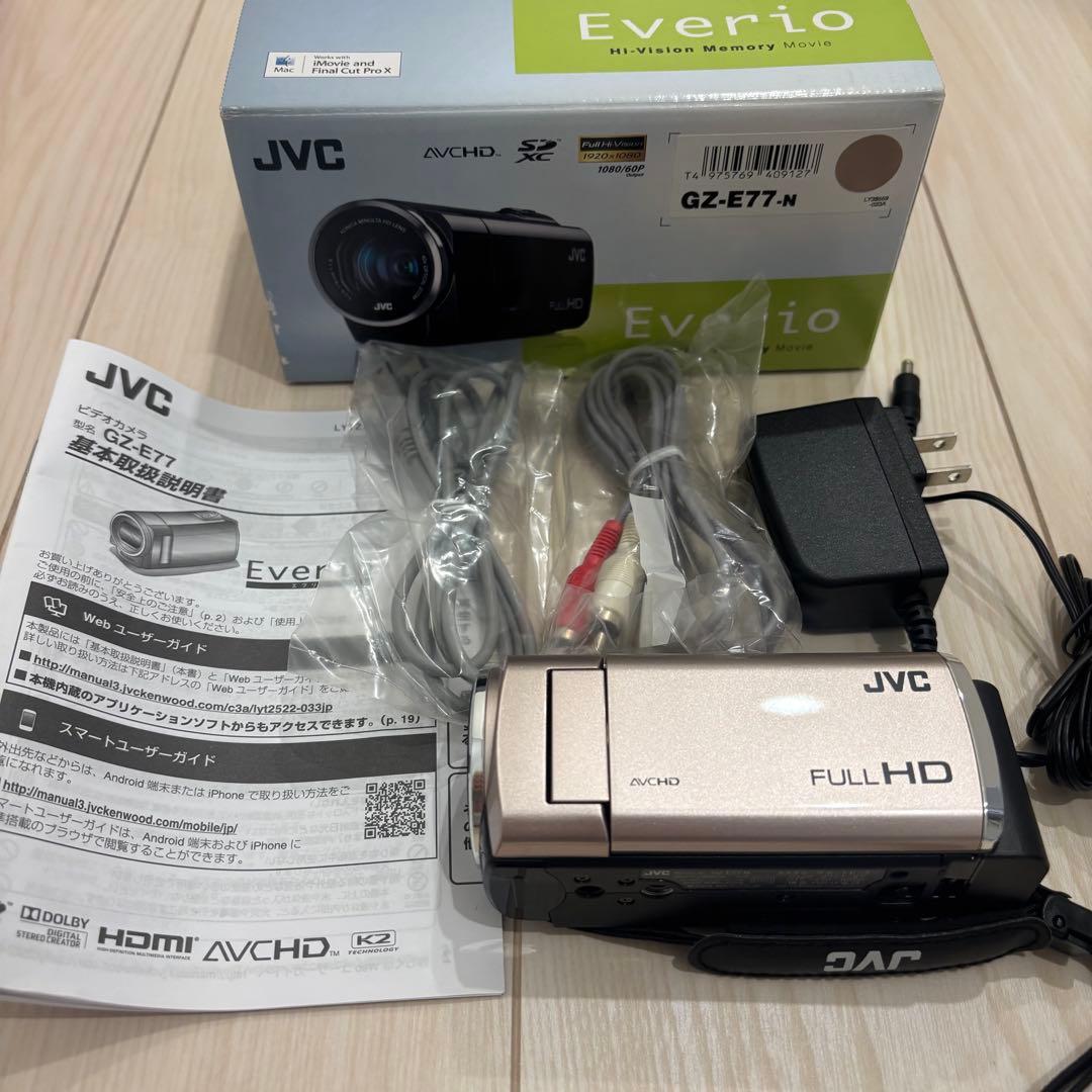 JVC Everio GZ-E77-N FULL HD ビデオカメラジェイブイシー;没有明显的损伤或污渍