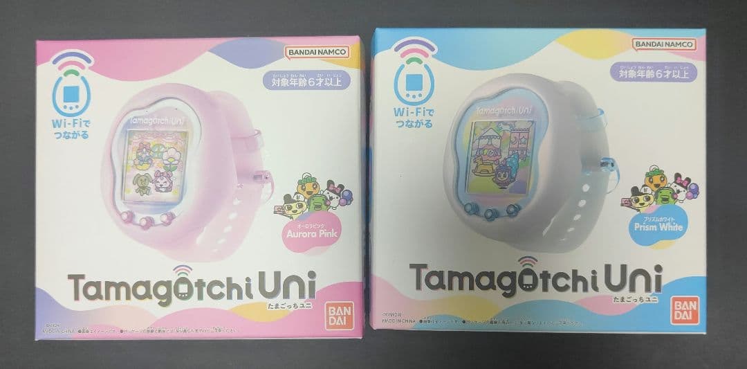 たまごっちユニ AuroraPink PrismWhiteTamagochiプレミアムバンダイ;未使用